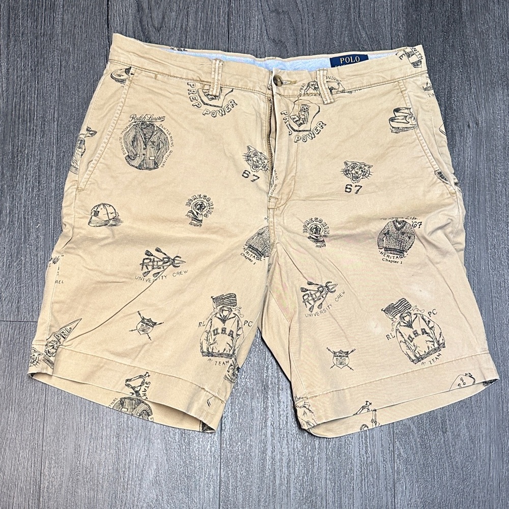 Polo by Ralph Lauren Beige Graphic Men Shorts